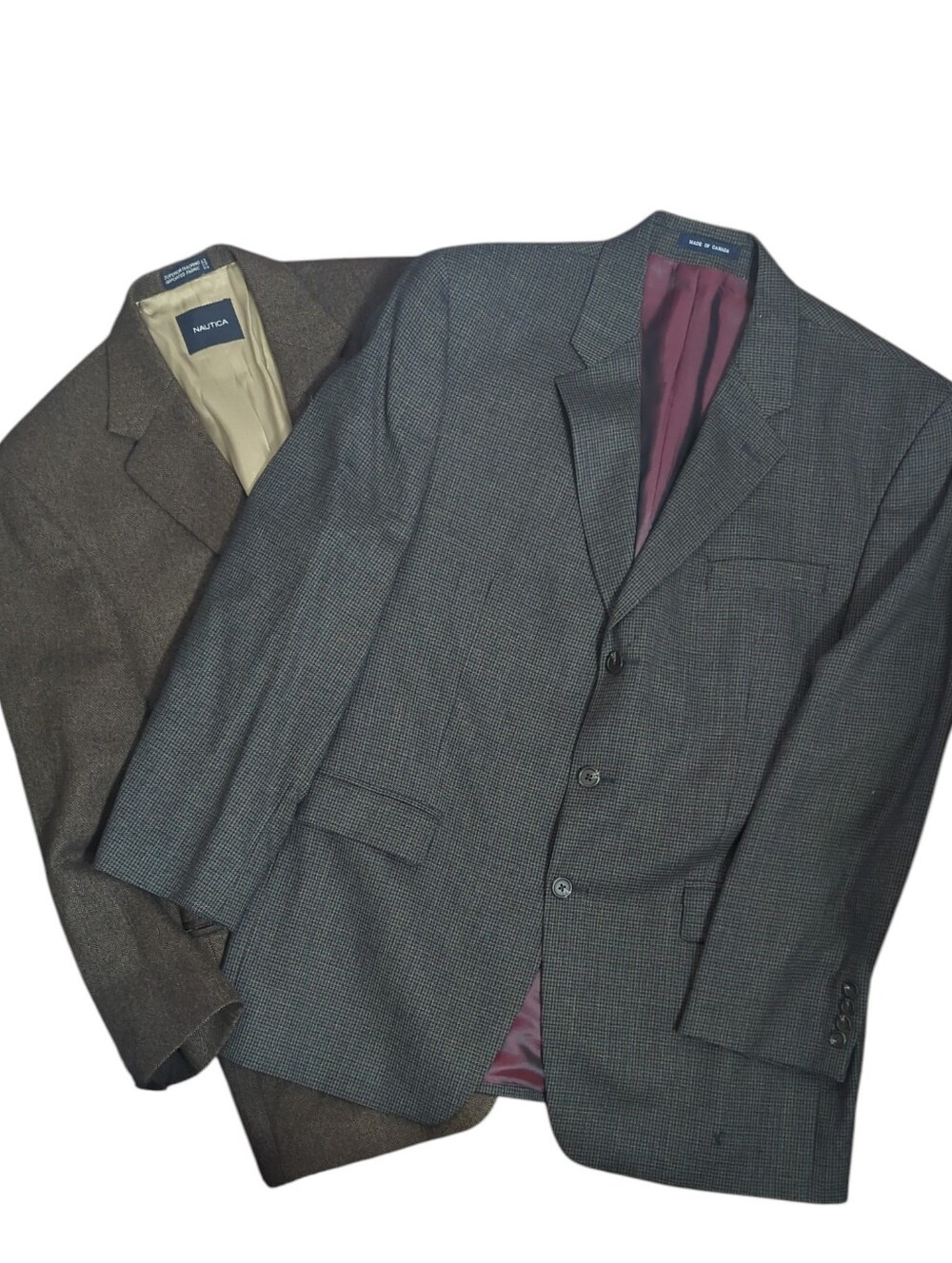 Mens Blazer Lot 100% Wool for Crafters Upcycling Herringbone Houndstooth Autumn